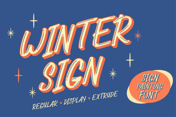 Winter Sign Font: Vintage Display Typography for Web Design